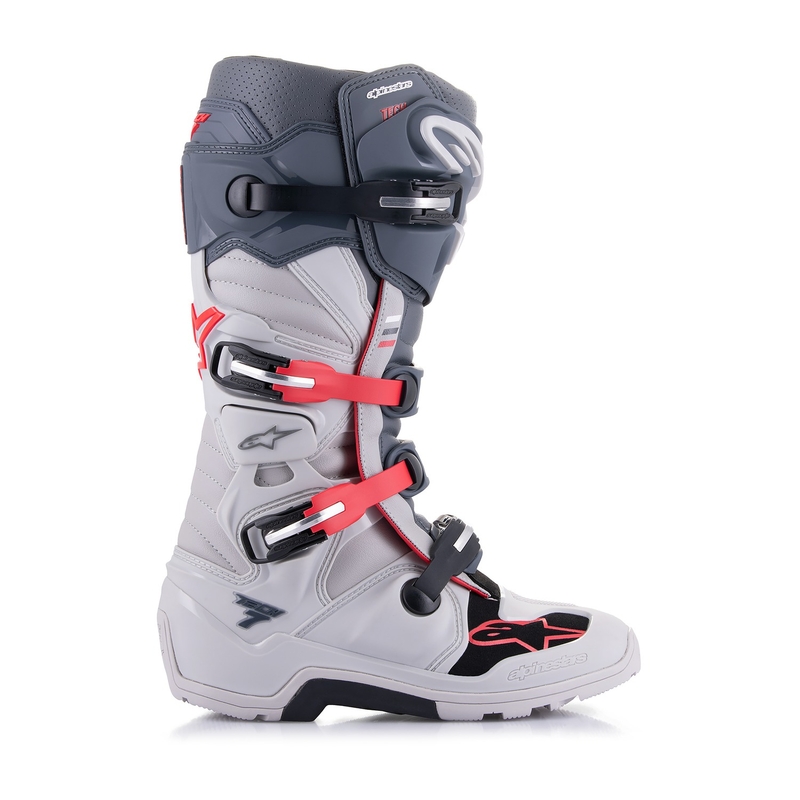Boty na motorku Alpinestars Tech 7 Enduro 2024 šedo-červeno fluo-černé