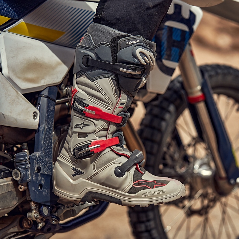 Boty na motorku Alpinestars Tech 7 Enduro 2024 šedo-červeno fluo-černé