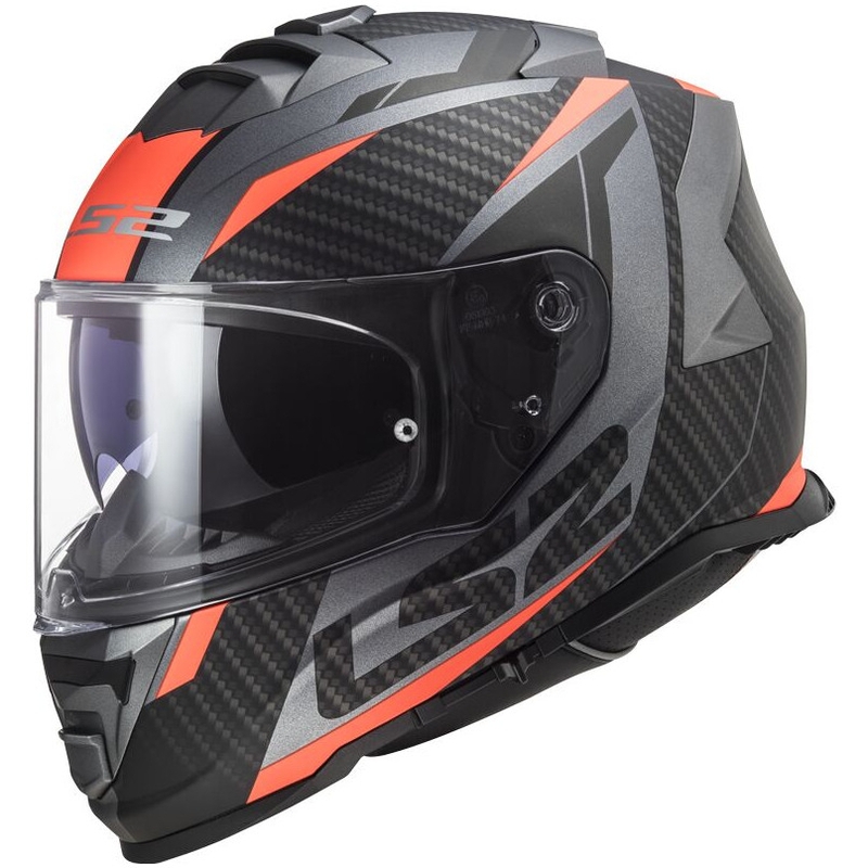 LS2 FF800 Storm II Racer titan-oranžna integralna motoristična čelada