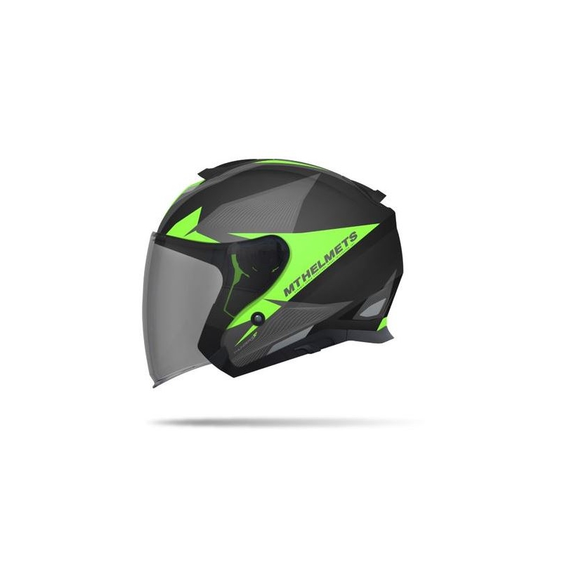 Odprta motoristična čelada MT Thunder SV Jet Wing črna mat-fluo zelena