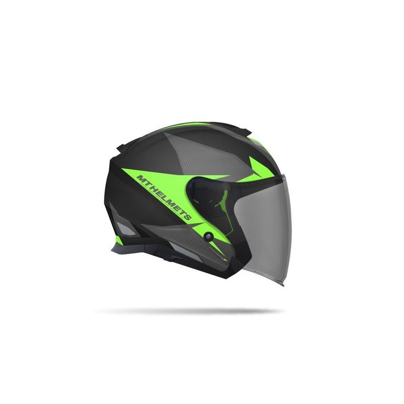 Odprta motoristična čelada MT Thunder SV Jet Wing črna mat-fluo zelena