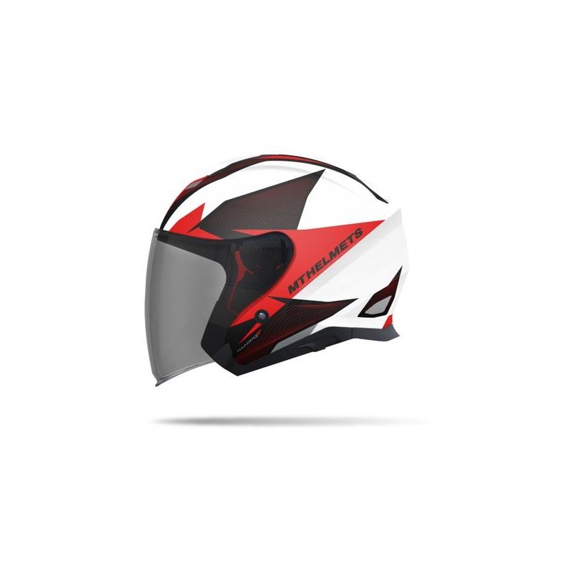 Odprta motoristična čelada MT Thunder SV Jet Wing belo-rdeča