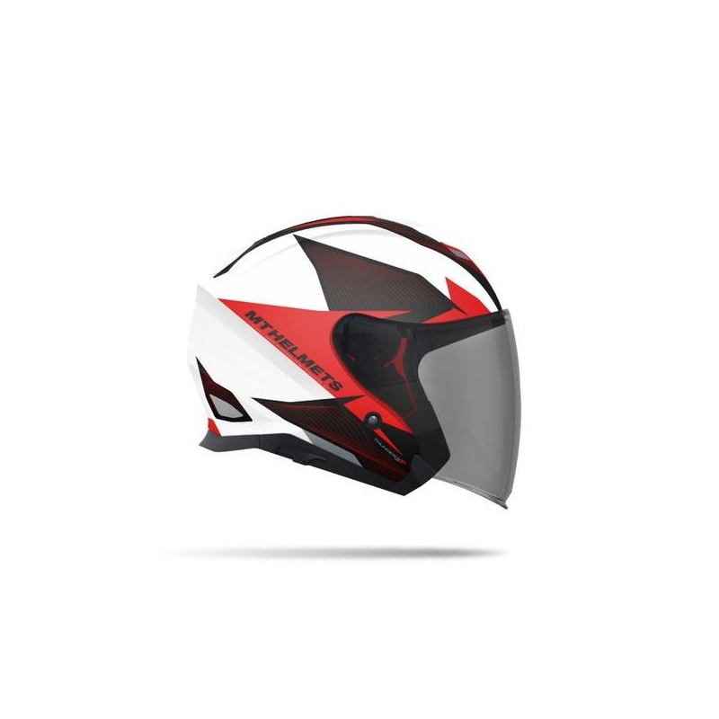 Odprta motoristična čelada MT Thunder SV Jet Wing belo-rdeča