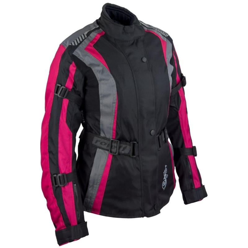 Ženska moto jakna Roleff Estretta black-pink-grey