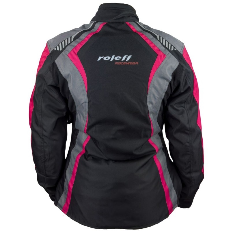 Ženska moto jakna Roleff Estretta black-pink-grey