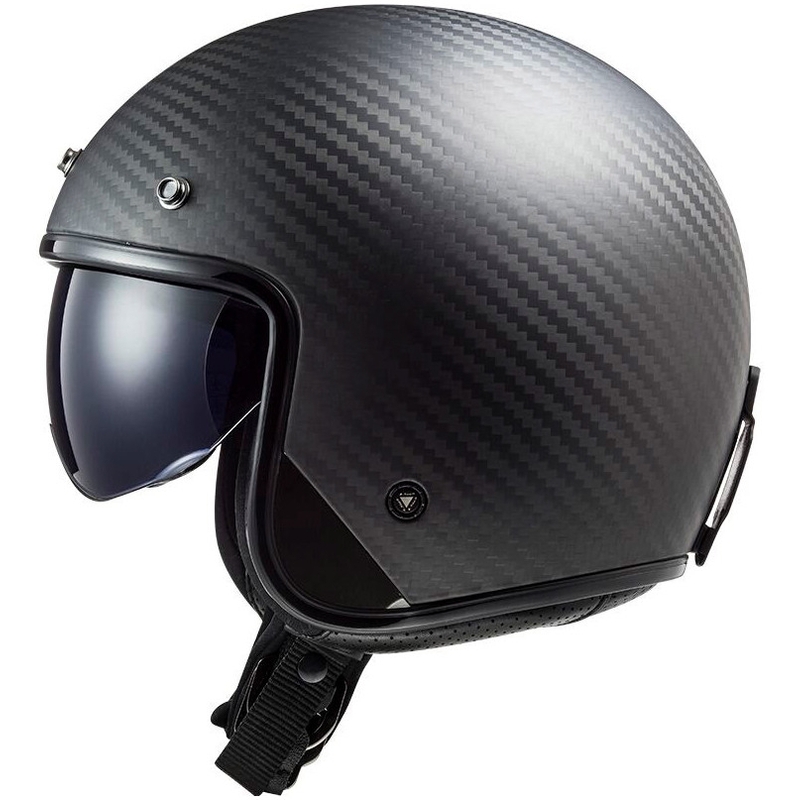 Motoristična čelada z odprtim obrazom LS2 OF601 Bob II Carbon Solid black mat