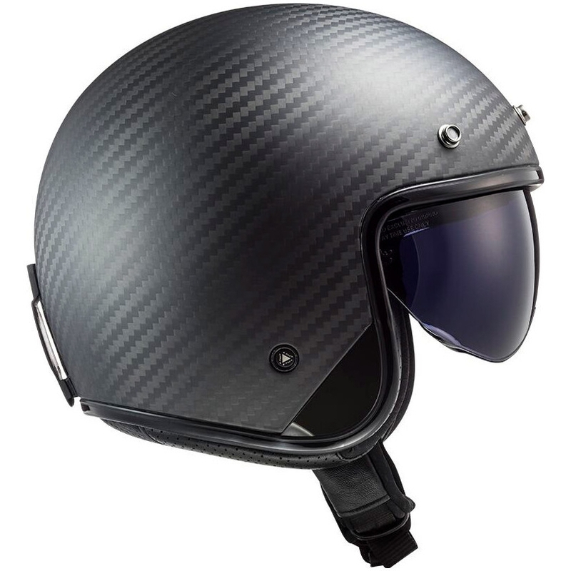 Motoristična čelada z odprtim obrazom LS2 OF601 Bob II Carbon Solid black mat