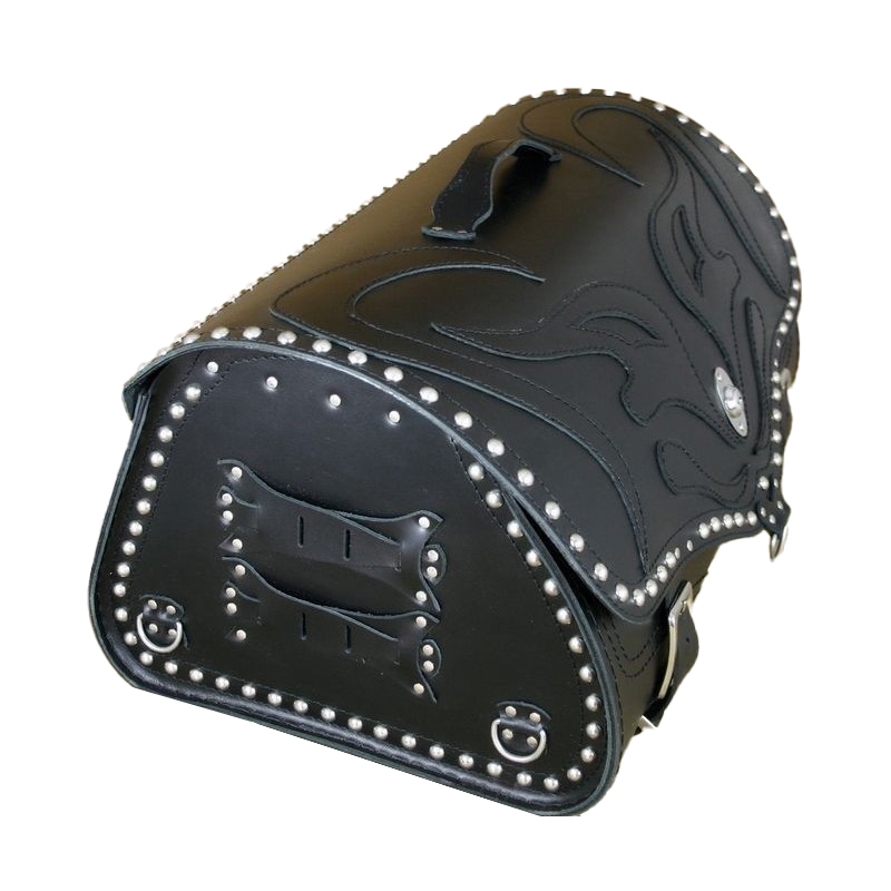 RSA K22 Black Demon črna usnjena motoristična torba z zakovicami 42 l