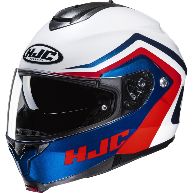 HJC C91N Nepos MC21 rdeče-modro-bela motoristična čelada s preklopom