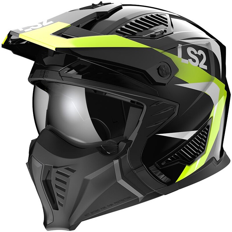 Motoristična čelada LS2 OF606 Drifter Triality black-fluo yellow
