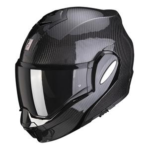 Scorpion EXO-TECH EVO Carbon črna sijajna čelada s prevračanjem - II. kakovost