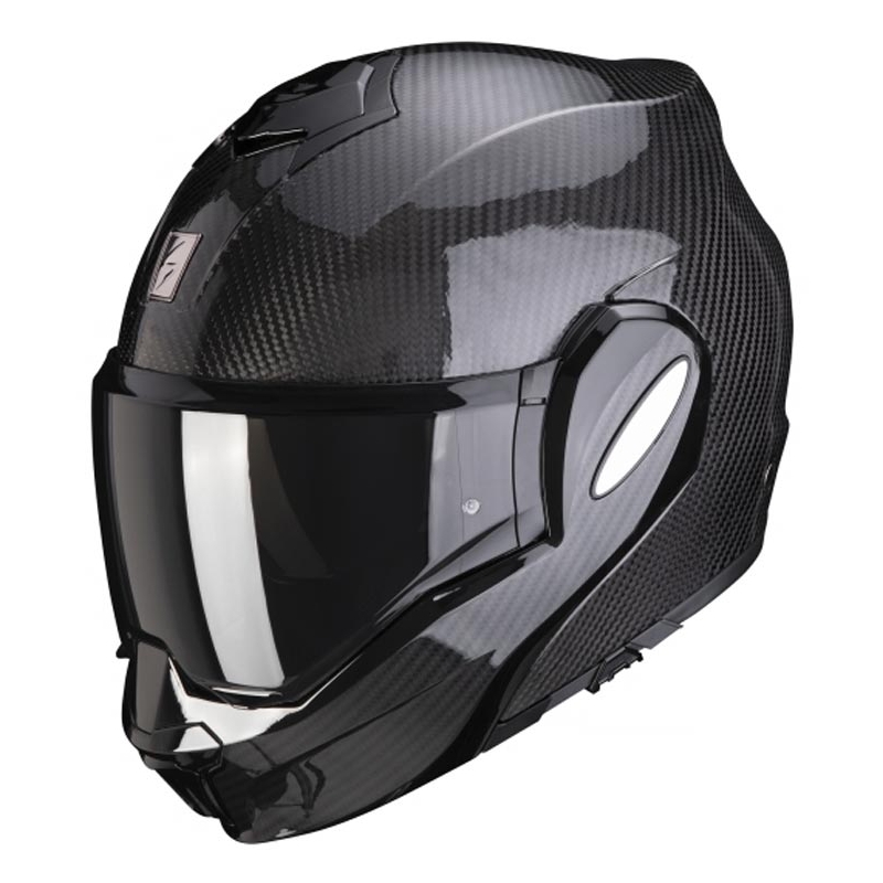 Scorpion EXO-TECH EVO Carbon črna sijajna čelada s prevračanjem - II. kakovost