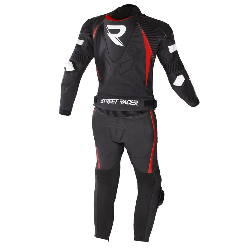 Motoristični kombinezon Street Racer Fast Track 2 črno, belo in rdeče barve - II. kakovost
