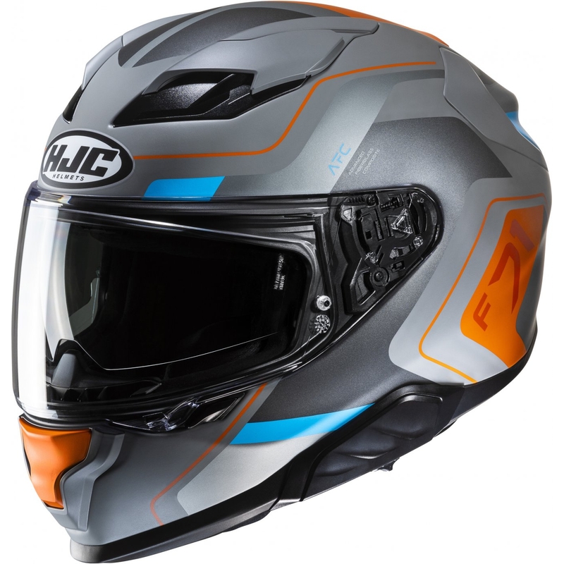 Integralna motoristična čelada HJC F71 Arcan MC27SF sivo-modra-oranžna