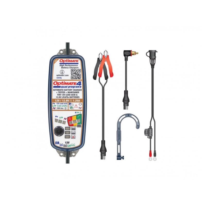 Nabíječka baterií TecMate- Optimate 4 QUAD PROGRAM CAN-BUS PREMIUM12V/12.8-1.25A