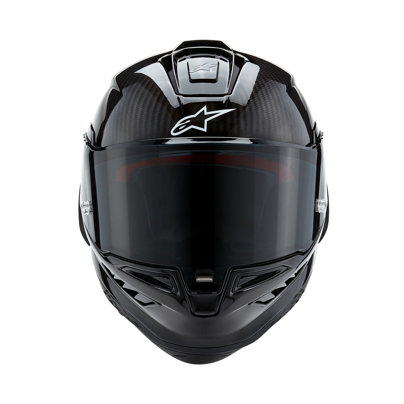 Celoobrazna motoristična čelada Alpinestars Supertech R-10 Solid karbonsko črna