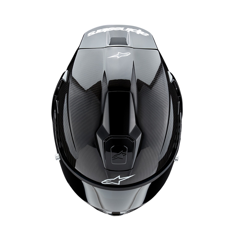 Celoobrazna motoristična čelada Alpinestars Supertech R-10 Solid karbonsko črna