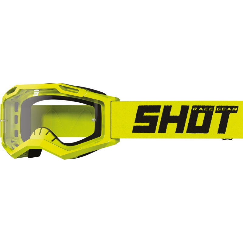 Otroška motokros očala Shot Rocket Kid 2.0 fluo rumene barve (prozorno steklo)