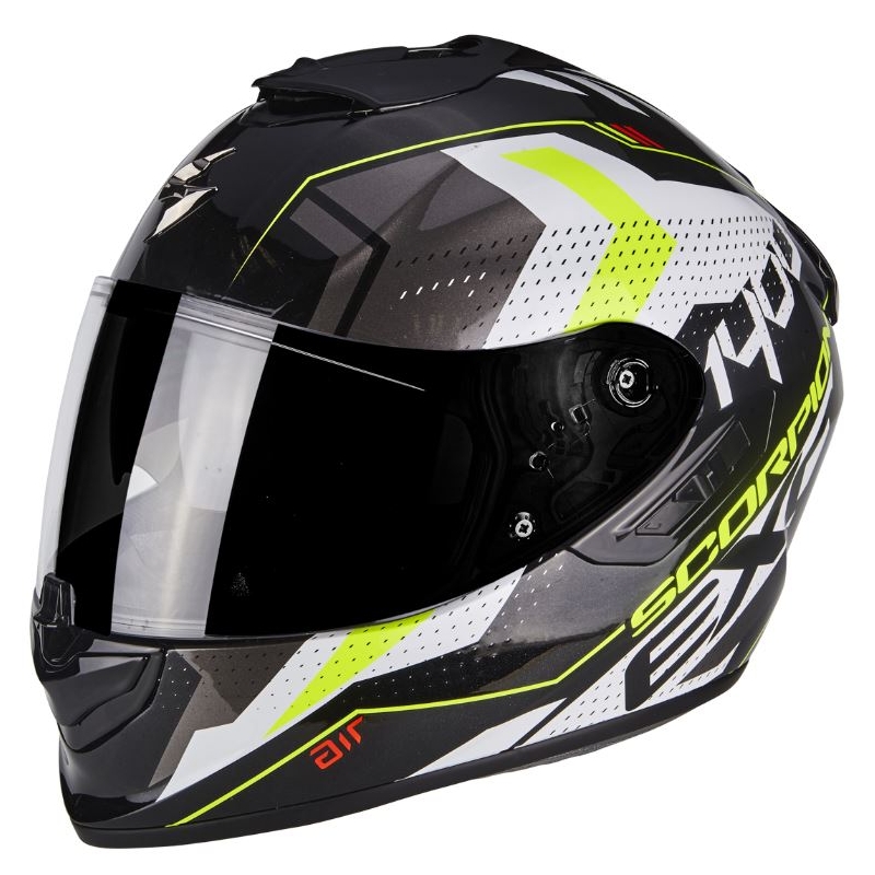 Integralna motoristična čelada Scorpion Exo-1400 Air T-shirt black-fluo yellow razprodaja