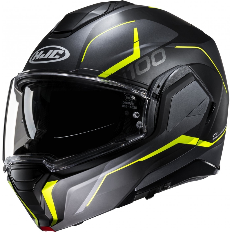 HJC i100 Lorix MC3HSF črno-sivo-rumena prevračalna motoristična čelada
