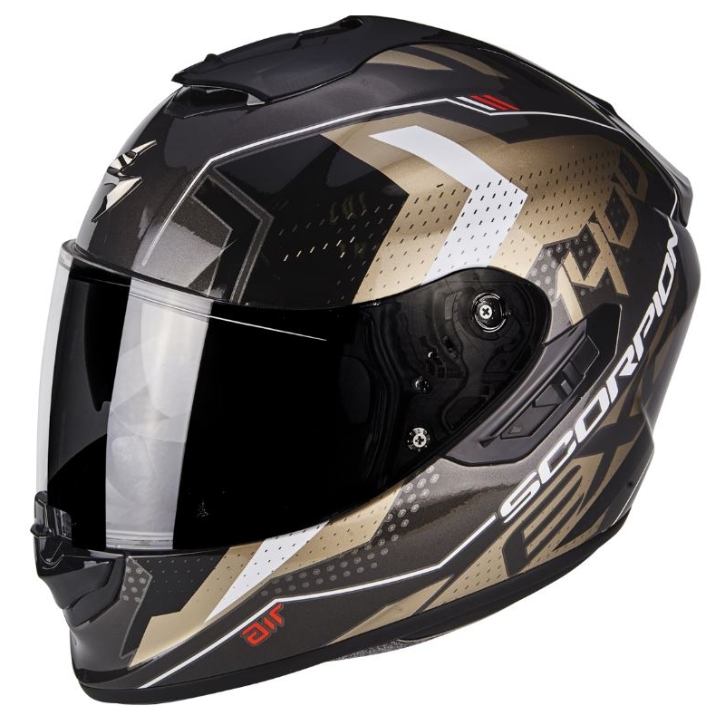Integral Motoristična čelada Scorpion Exo-1400 Air T-shirt black-gold razprodaja