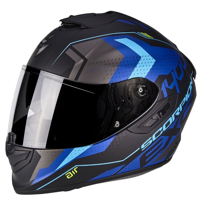 Integralna motoristična čelada Scorpion Exo-1400 Air T-shirt črno-modra