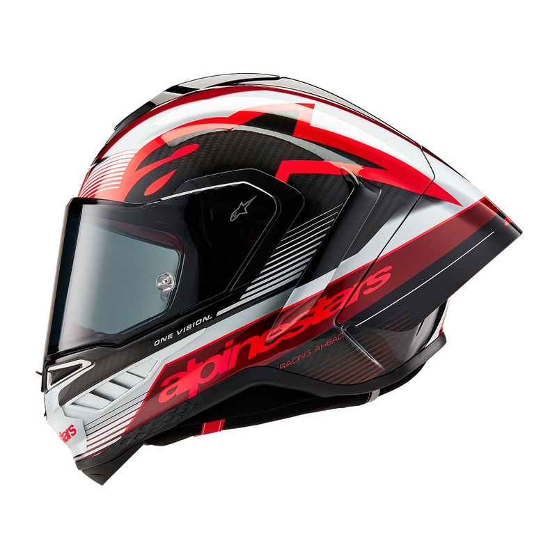 Alpinestars Supertech R-10 Team karbonska rdeče-bela integralna motoristična čelada