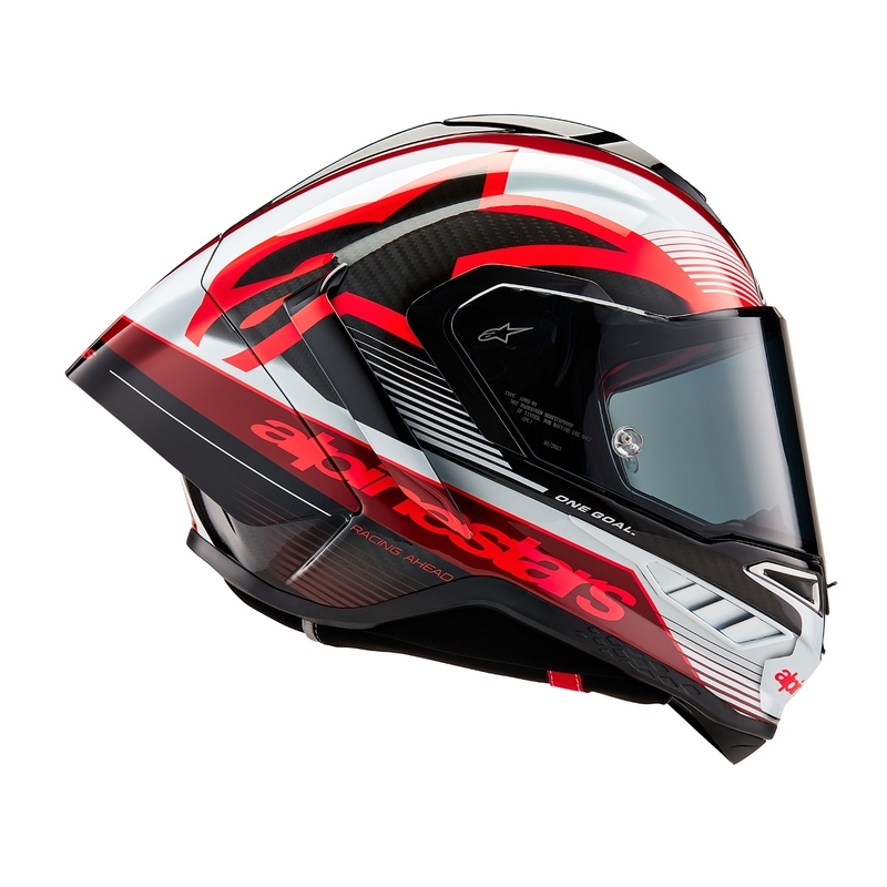 Alpinestars Supertech R-10 Team karbonska rdeče-bela integralna motoristična čelada