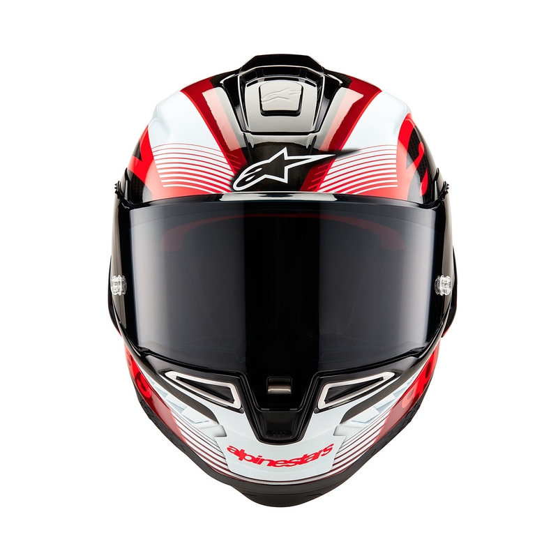 Alpinestars Supertech R-10 Team karbonska rdeče-bela integralna motoristična čelada