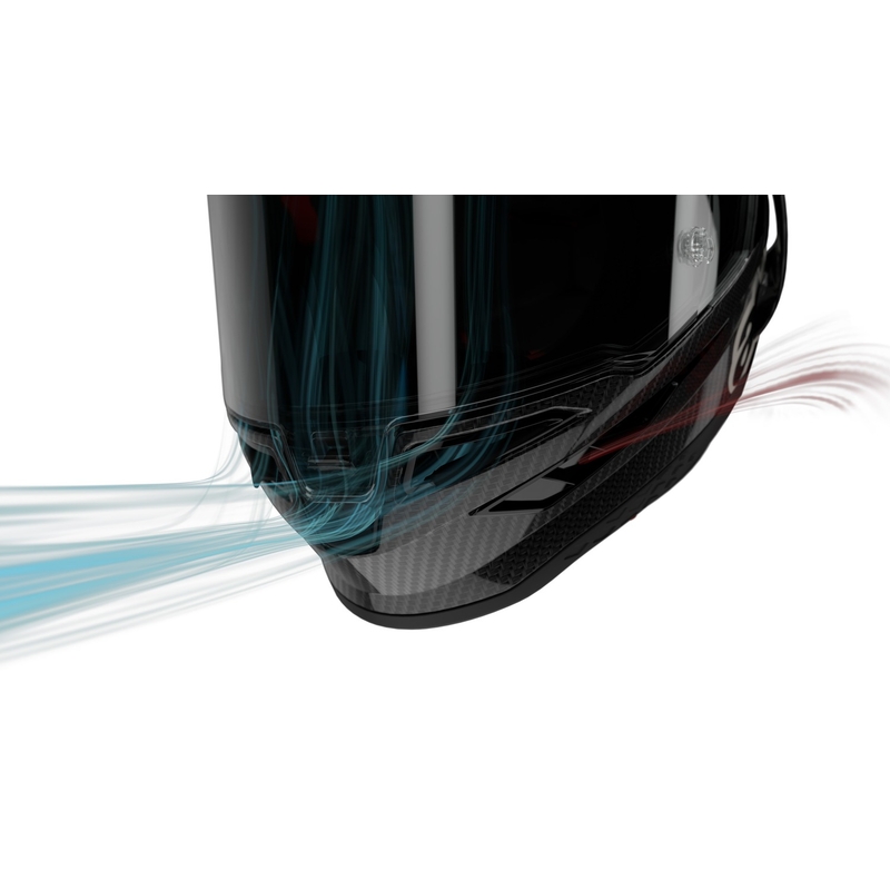 Celoobrazna motoristična čelada Alpinestars Supertech R-10 Team karbonska fluo rdeče-modro-bela mat