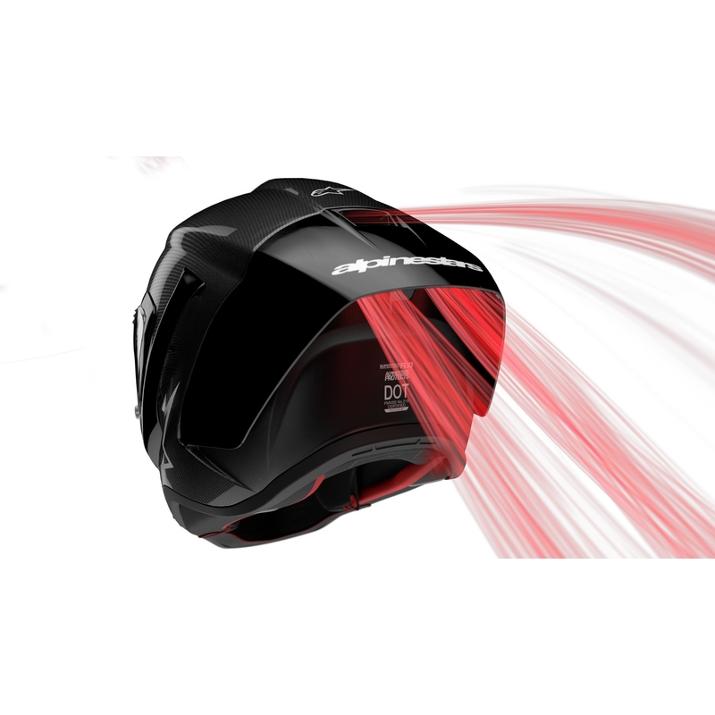 Celoobrazna motoristična čelada Alpinestars Supertech R-10 Team karbonska fluo rdeče-modro-bela mat