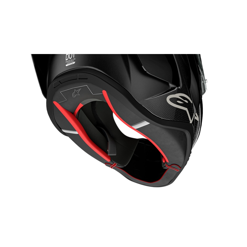 Celoobrazna motoristična čelada Alpinestars Supertech R-10 Team karbonska fluo rdeče-modro-bela mat