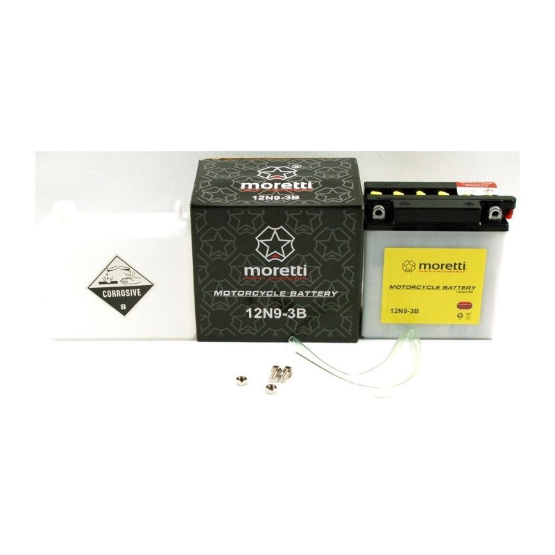 Konvencionalna baterija za motorna kolesa Moretti 12N9-3B, 12V 9Ah