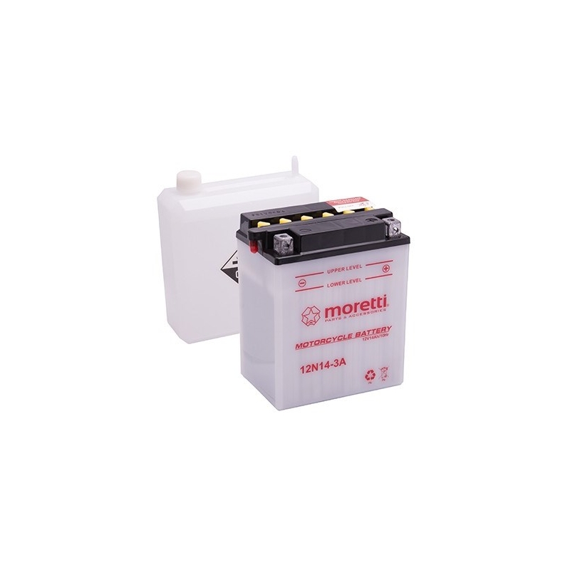 Konvencionalna baterija za motorna kolesa Moretti 12N14-3A, 12V 14Ah
