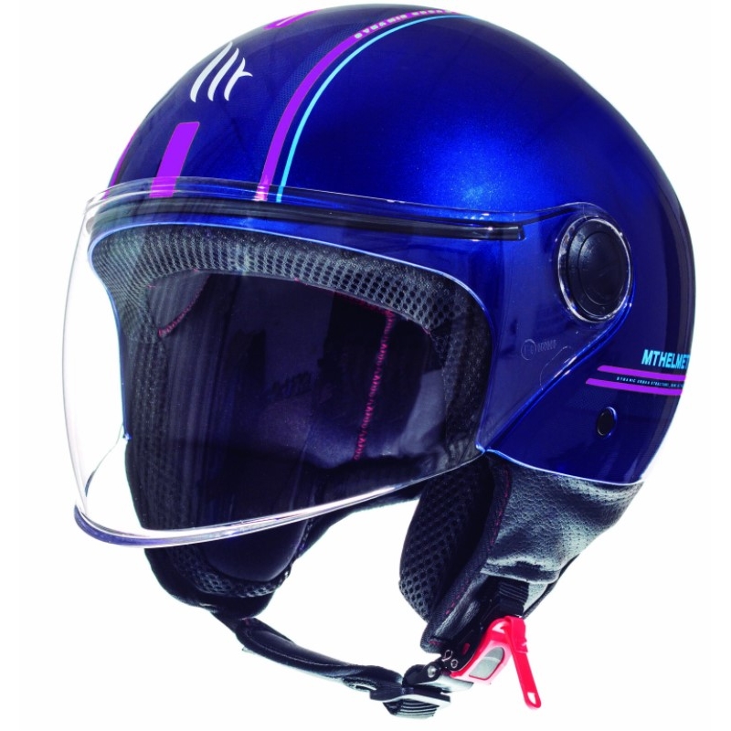 Motoristična čelada Open MT Street Entire Blue-Fluo Pink razprodaja