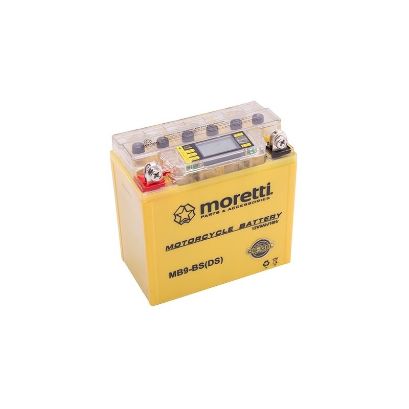 Moretti MB9-BS gelska baterija brez vzdrževanja, 12V 9Ah z merilnikom napetosti
