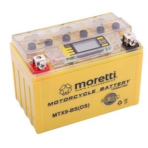 Moretti MTX9-BS gelska baterija brez vzdrževanja, 12V 8Ah z merilnikom napetosti