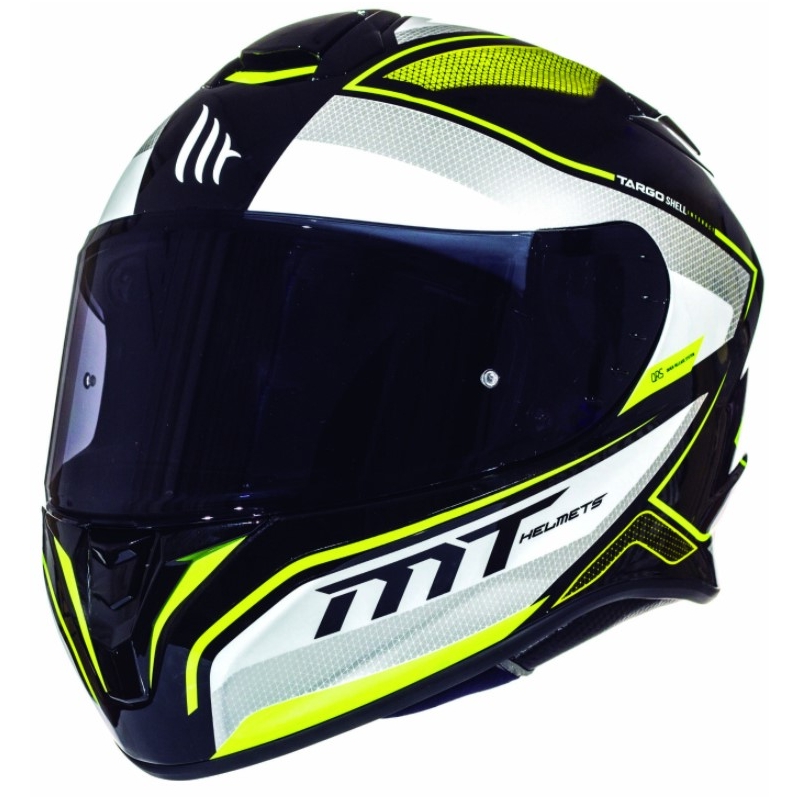 MT Targo Interact integralna motoristična čelada bela-fluo rumena