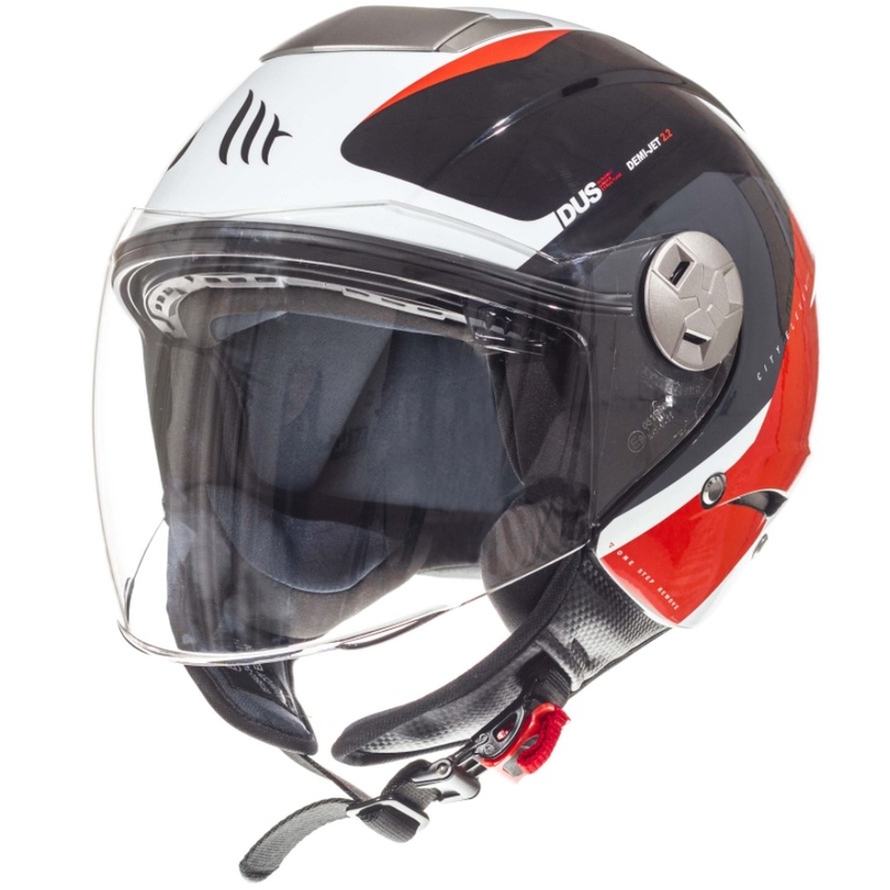 MT City Eleven SV Spark Black-White-Red Odprta motoristična čelada razprodaja