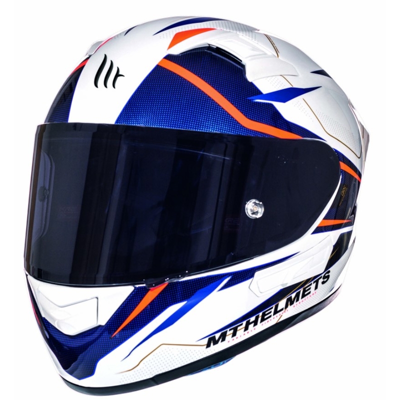 MT Kre Intrepid SV integralna motoristična čelada bela-fluo rdeča