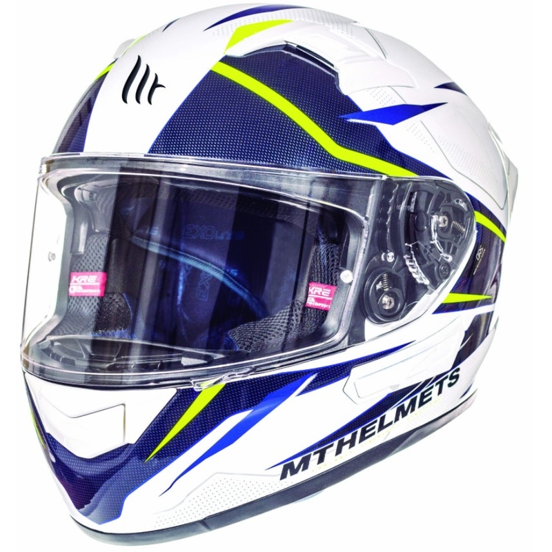MT Kre Intrepid SV integralna motoristična čelada bela-fluo rumena