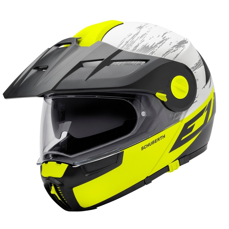 Schuberth E1 fluo rumena Enduro tip-up čelada razprodaja