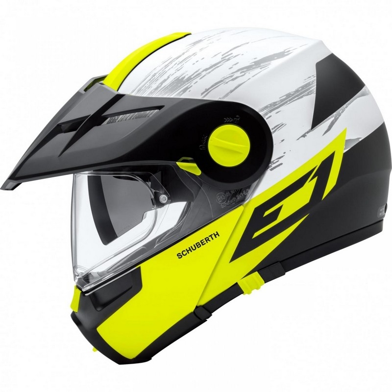Schuberth E1 fluo rumena Enduro tip-up čelada razprodaja