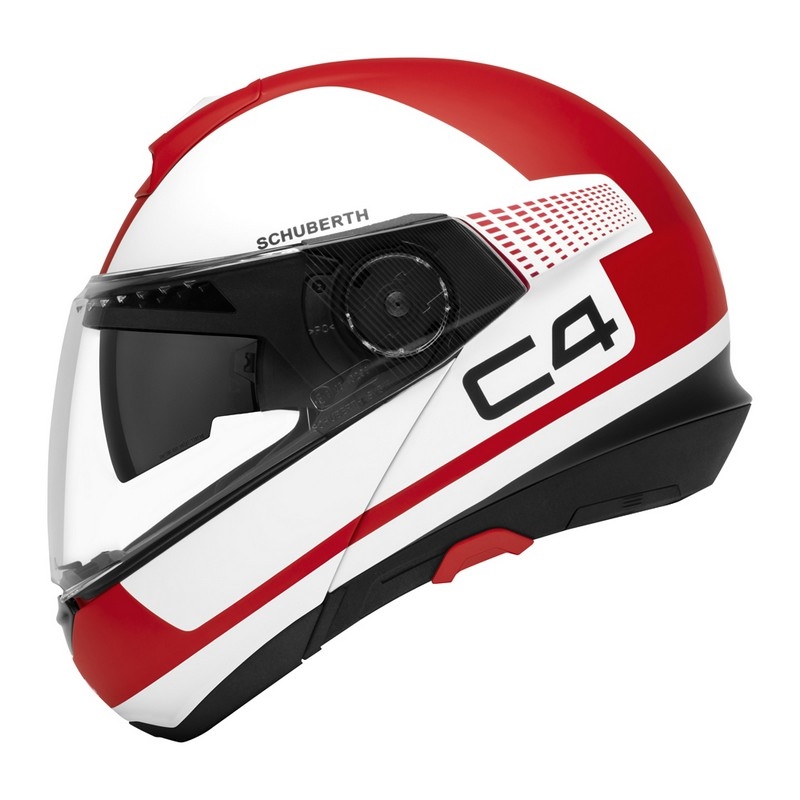 Schuberth C4 motoristična čelada rdeče in bele barve razprodaja