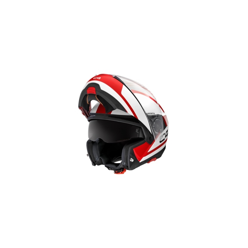 Schuberth C4 motoristična čelada rdeče in bele barve razprodaja