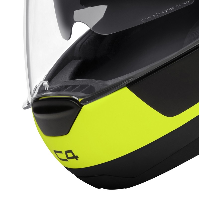 Schuberth C4 črno-fluo rumena motoristična čelada s tipom navzgor razprodaja