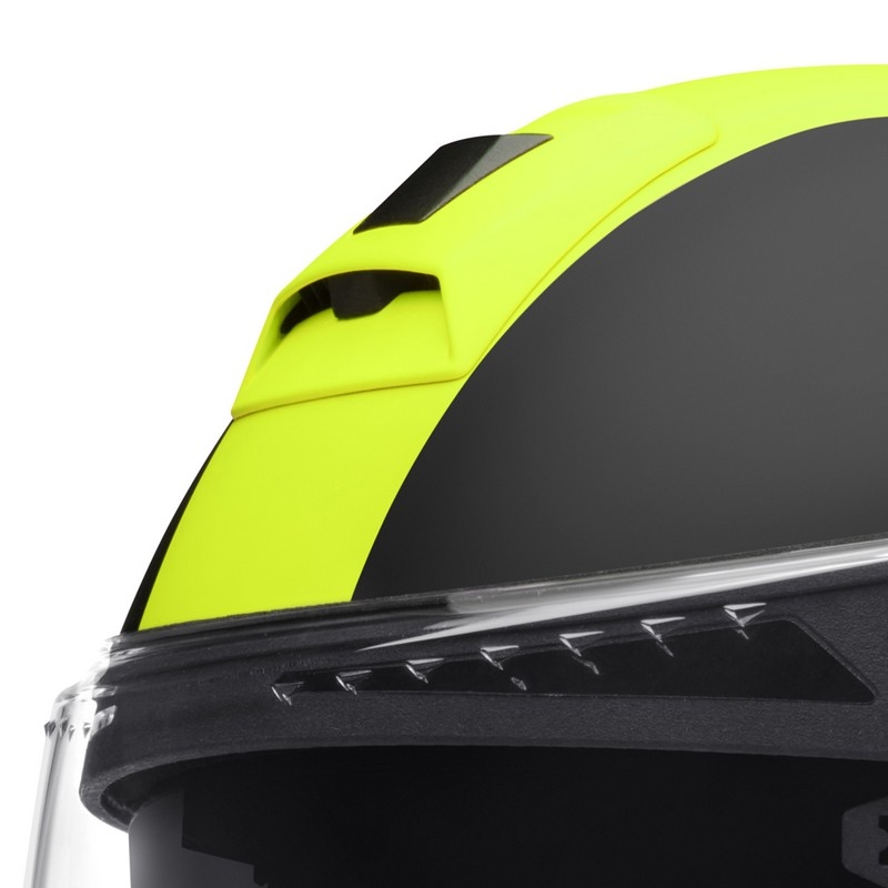 Schuberth C4 črno-fluo rumena motoristična čelada s tipom navzgor razprodaja