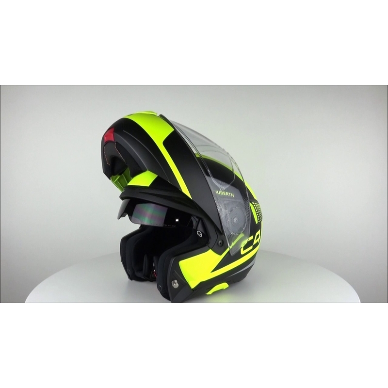 Schuberth C4 črno-fluo rumena motoristična čelada s tipom navzgor razprodaja