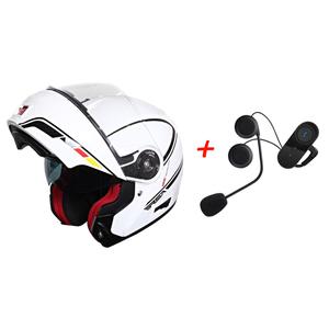 SET: Vyklápěcí přilba na motorku RSA TR-01 + Bluetooth Intercom s FM do přilby