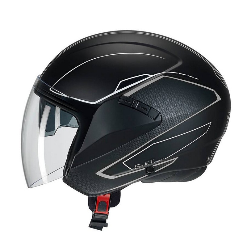Odprta motoristična čelada CMS S-JET Vision črno-bela